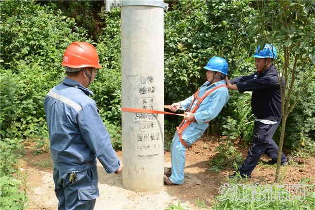 上杆前对安全带进行冲击检查.jpg